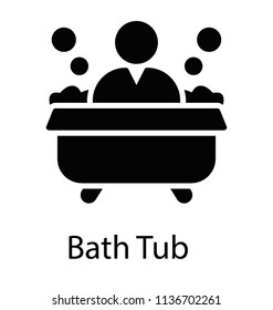 A person having bubbles bath, bathing and spa