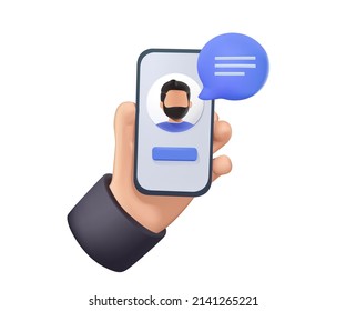Person having a video call or online conference meeting, smartphone interface. 3d vector icon. Cartoon minimal style. Video chat user interface, video calls window. 3D icon free to edit. 3D vector.