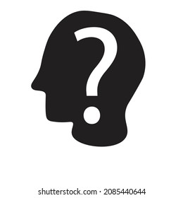 Un jefe de persona con signo de interrogación - concepto de mente escéptica - ilustración 