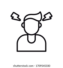 person with headache covid19 symptom line style icon vector illustration design