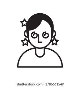 person with headache covid19 symptom line style icon vector illustration design