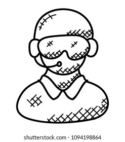 
A person with headphones, call operator or customer representative
