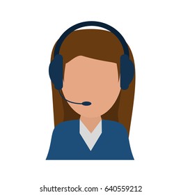 person with headset customer service or call center worker  icon