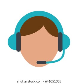 person with headset ecommerce or customer service icon image 