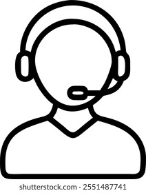 Person with Headset and Efficient Customer Communication concept as A person wearing a headset providing efficient customer communication set against a blank background offering sp