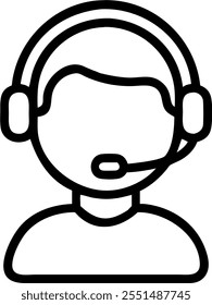 Person with Headset and Efficient Service Delivery concept as A person wearing a headset providing efficient service delivery set against a blank background offering space for text