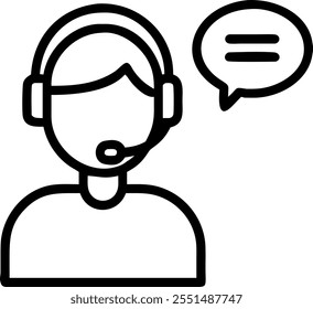 Person with Headset and Excellent Customer Communication concept as A person wearing a headset and communicating with customers set against a blank background with ample space for