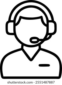 Person with Headset and Interactive Customer Service concept as A person wearing a headset providing interactive customer service set against a blank background offering space for