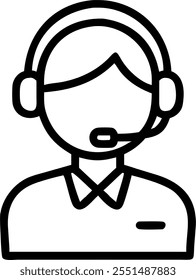 Person with Headset and Responsive Customer Service concept as A person wearing a headset providing responsive customer service set against a blank background with ample space for