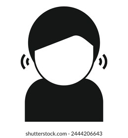Person hearing aid device icon simple vector. Acoustic implant. Adult disabled
