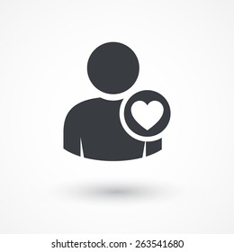 Person Heart. User Favorite Icon.