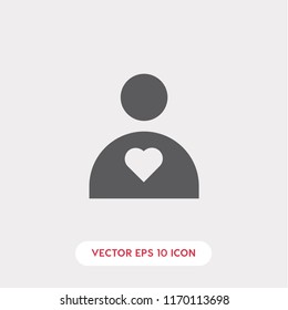 Person with heart vector icon