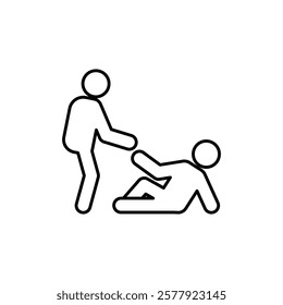 Person help someone icon Flat illustration sign