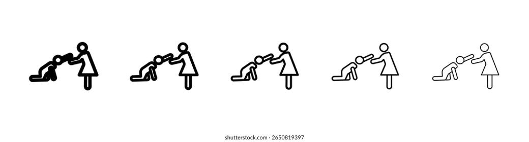 Person help someone icon isolated vector on white background set