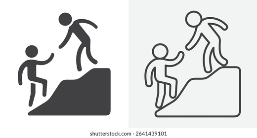 Person help someone icon Line graphics illustration