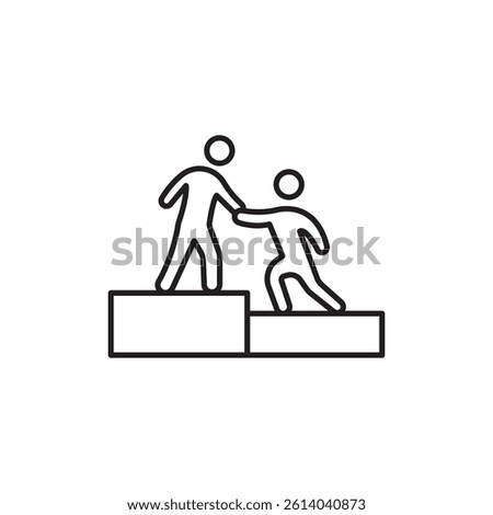 Person help someone icon line art vector