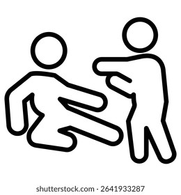 Person help someone icon Thin line vector design
