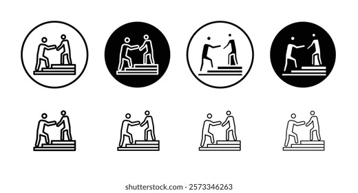 Person help someone icon vector line logo mark or symbol set collection outline style