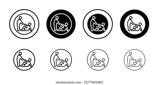 Person help someone icon Vector logo set flat