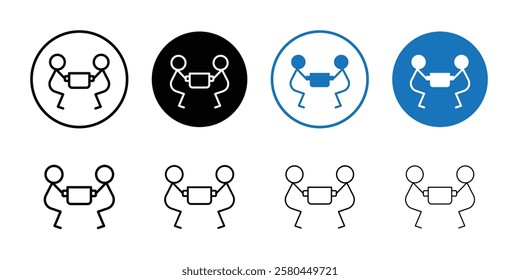 Person help someone icon Vector logo outline