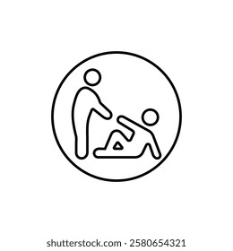 Person help someone icon Vector logo set flat