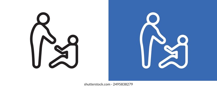 Person help someone logo sign set vector outline