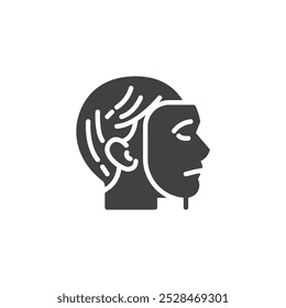 Person, die sich hinter einem Maskenvektorsymbol versteckt. gefülltes Flachschild für mobiles Konzept und Webdesign. Symbol für soziale Angst. Symbol, Logo-Abbildung. Vektorgrafiken