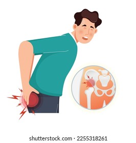 Person with Hip Joint Pain - Stock Illustration as EPS 10 file