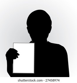 Person hold blank card