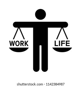 Person Hold A Scale For Work Life Balance Flat Vector Icon For Job Apps And Websites