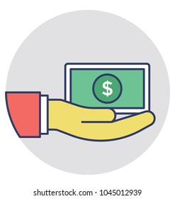 
Person holding cash symbolising money belonging to him
