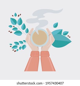 Person holding a coffee mug