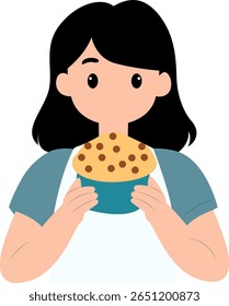 Person Holding Delicious Homemade Muffin peeking, happy National Muffin Day