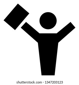 Person Holding Up Document Vector Icon