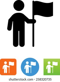 Person holding a flag icon