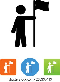Person holding a flag icon