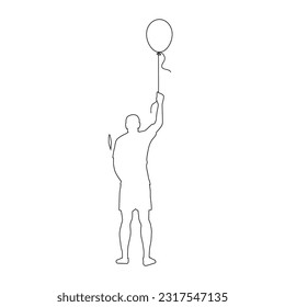 persona que sostiene el diseño de la ilustración del vector de globo aerostático