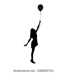 person holding flying balloon vector illustration design