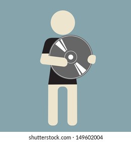 person holding huge CD or DVD