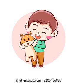 A person holding a kitten cartoon character illustration