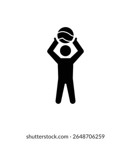 Person holding medicine ball preparing for strength exercise