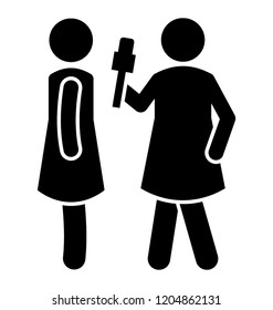 Person holding mic, interview icon 