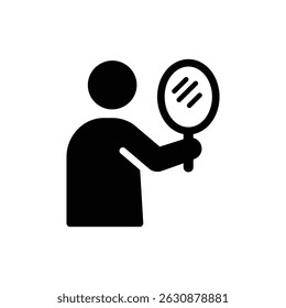 Person Holding Mirror Representing Self-Reflection and Awareness