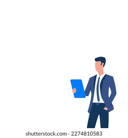 Person holding mobile phone. Important message on the screen. Cellphone with applications in hand. Finger pressing button. Bright color vector image. Single object.