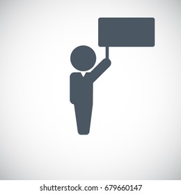 Person holding sign 