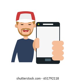 person holding smartphone icon image 