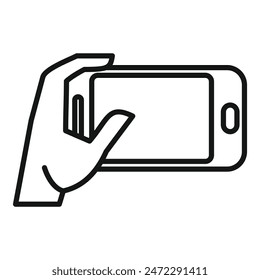 Person holding a smartphone, using their thumb to interact with the touch screen