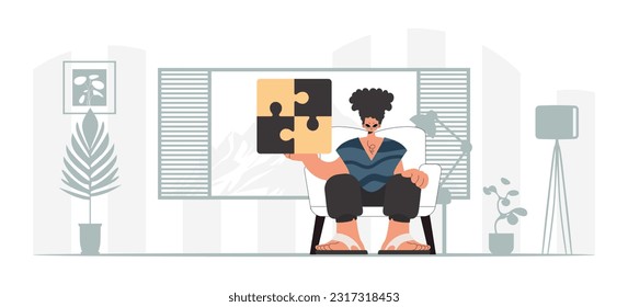 The person is holding a stupor. Collect work subject. Trendy style, Vector Illustration