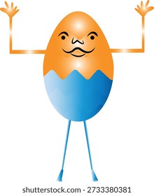 Persona Que Sostiene Dos Huevos en Las Manos de Pie sobre Fondo Blanco.