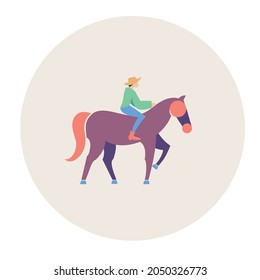 The person and the horse are walking